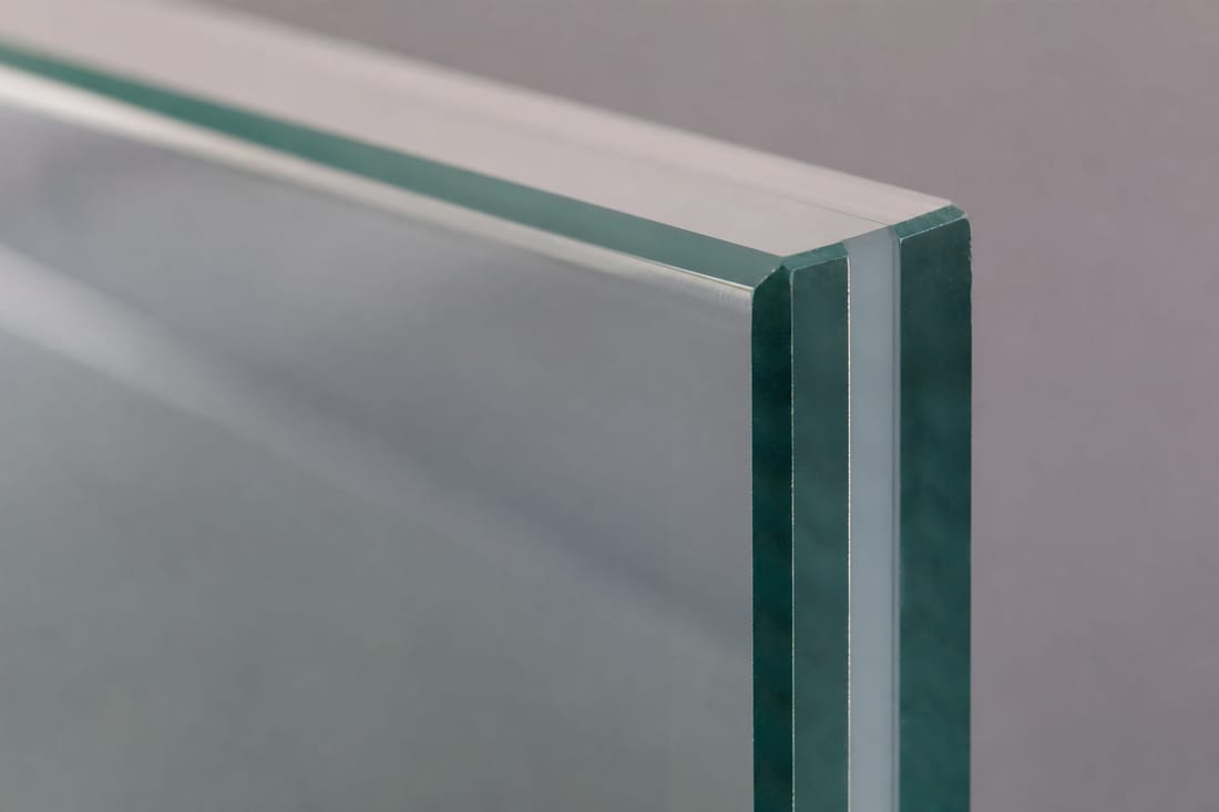 Exemple : verre feuilleté anti-effraction en coupe